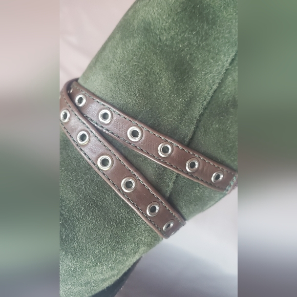 GOFFREDO FANTINI-size 40/10 -suede leather booties- brown leather stitched strap - Picture 10 of 15